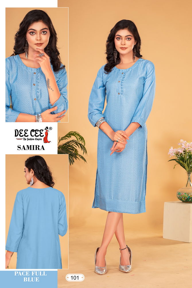 Samira By Deecee Chinon Straight Cut Kurti Suppliers In India